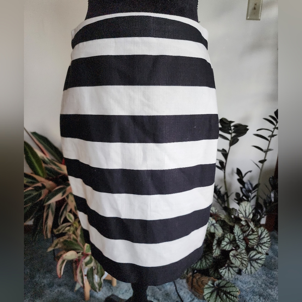 Banana Republic black and white striped pencil skirt, size 6